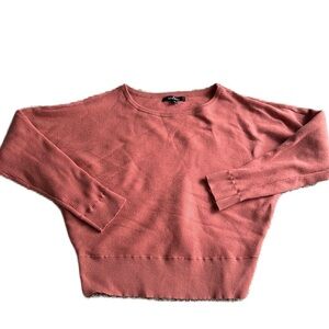 Love tree L muted orange dolman sleeve ribbed stretchy sweater